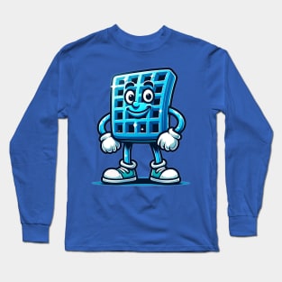 Cartoon Blue Waffle Long Sleeve T-Shirt